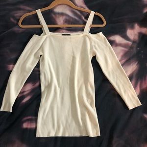 White long-sleeve top